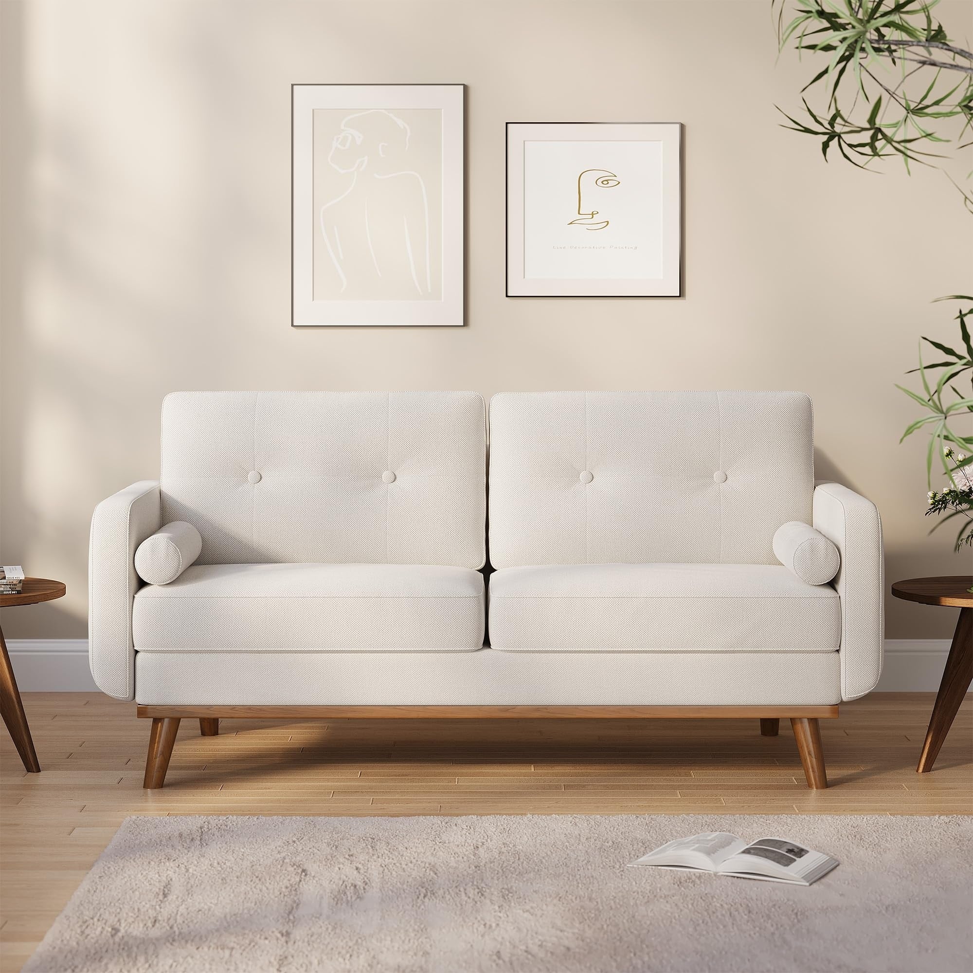 Canapé causeuse 64 places, canapé moderne du milieu du siècle, canapés causeuse confortables pour le salon