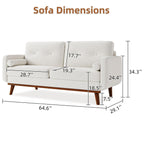 Canapé causeuse 64 places, canapé moderne du milieu du siècle, canapés causeuse confortables pour le salon