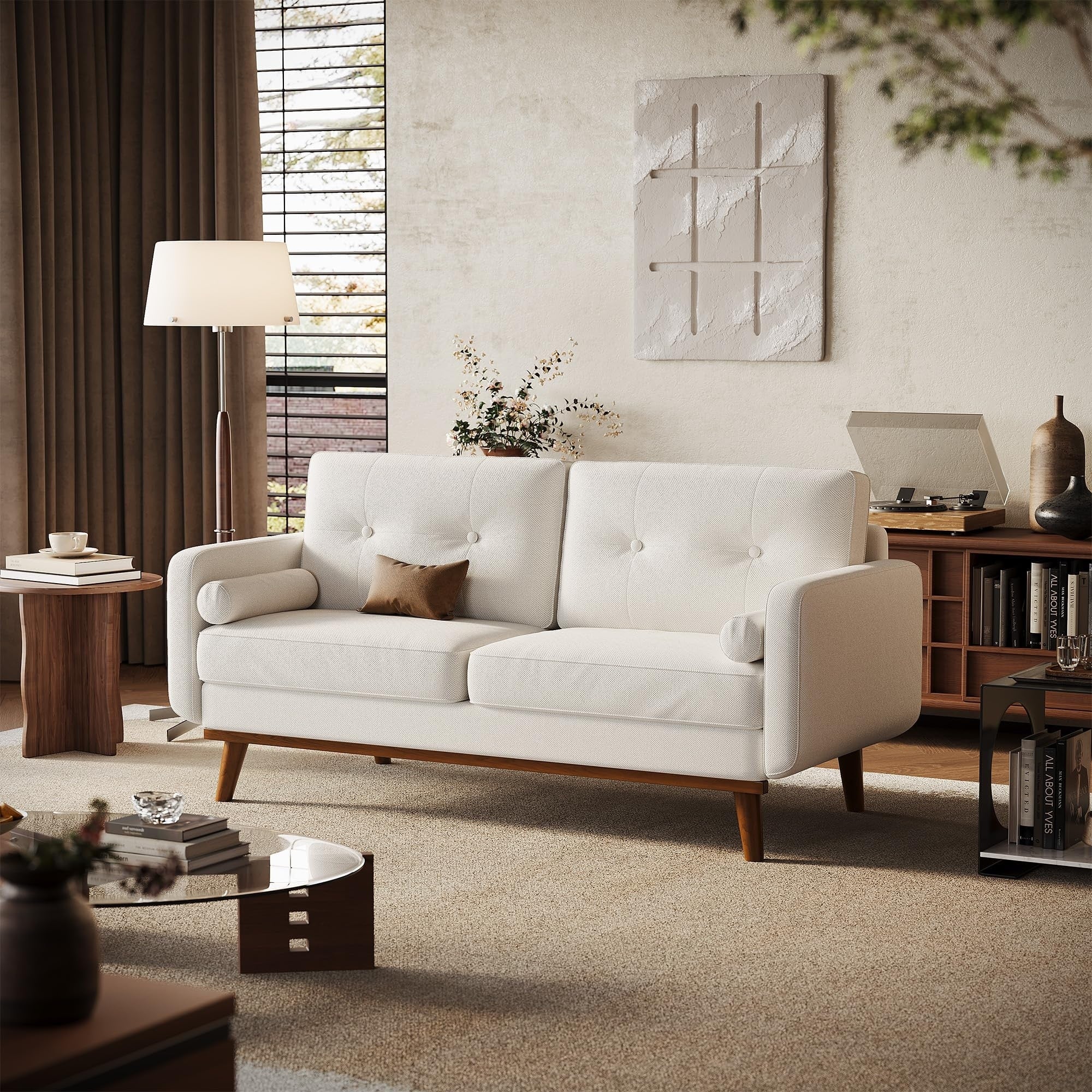 Canapé causeuse 64 places, canapé moderne du milieu du siècle, canapés causeuse confortables pour le salon