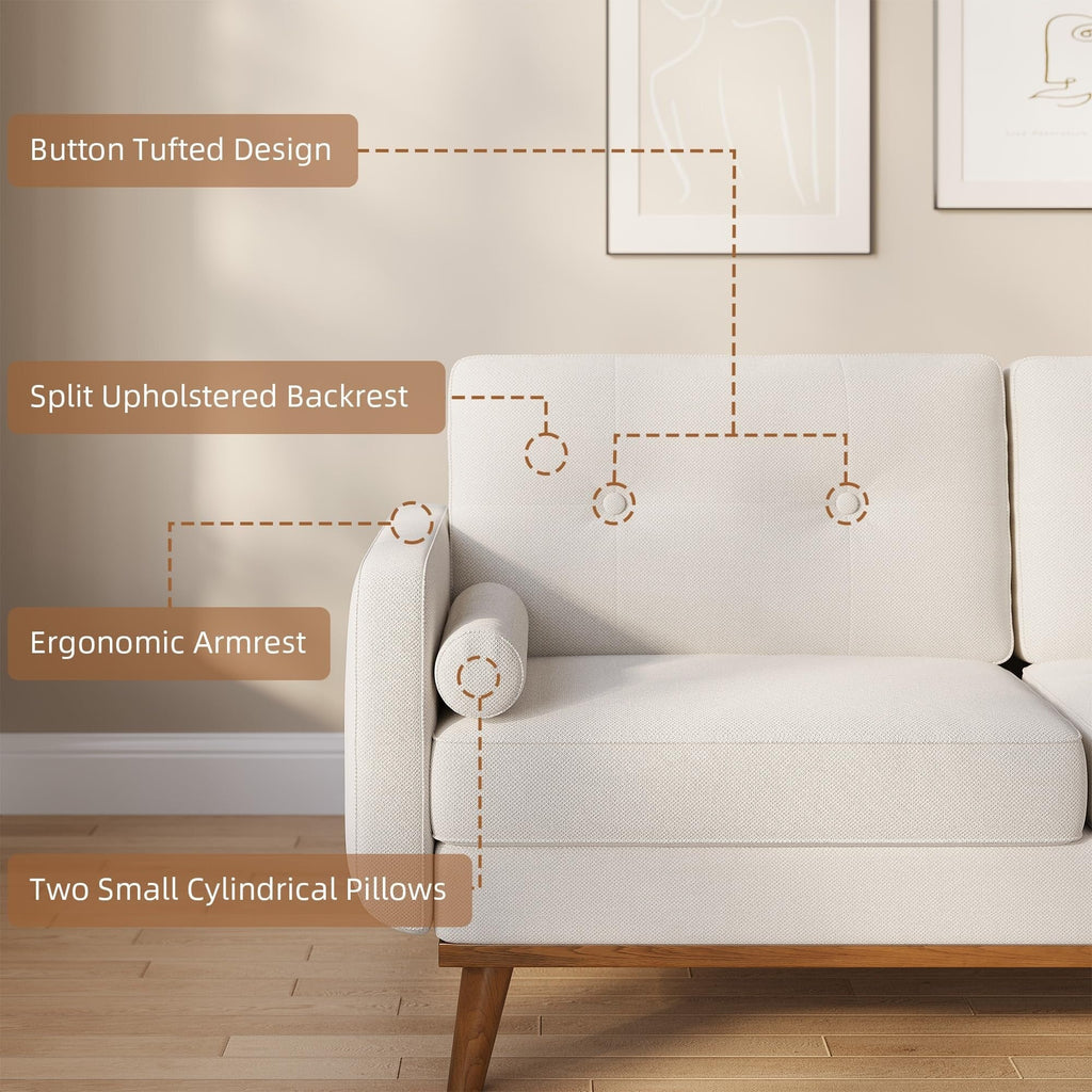 Canapé causeuse 64 places, canapé moderne du milieu du siècle, canapés causeuse confortables pour le salon