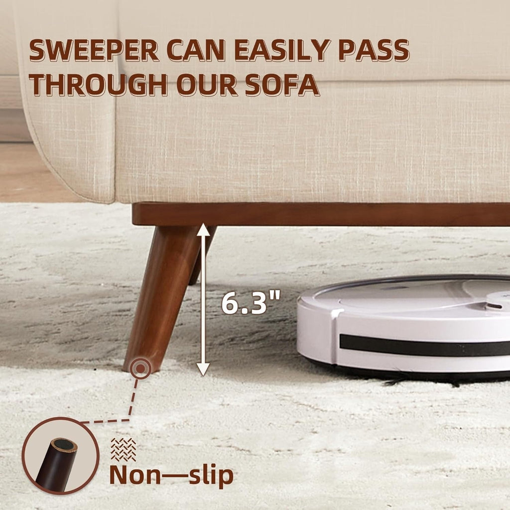 Canapé d'angle capitonné style Mid-Century 65,2 po pour salon et chambre, montage facile (beige)