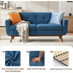 Canapé d'angle capitonné style Mid-Century 65,2 po pour salon et chambre, montage facile (beige)