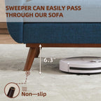 Canapé d'angle capitonné style Mid-Century 65,2 po pour salon et chambre, montage facile (beige)