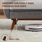 Canapé d'angle capitonné style Mid-Century 65,2 po pour salon et chambre, montage facile (beige)