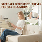 Canapé d'angle capitonné style Mid-Century 65,2 po pour salon et chambre, montage facile (beige)