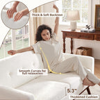 Canapé d'angle capitonné style Mid-Century 65,2 po pour salon et chambre, montage facile (beige)