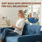 Canapé d'angle capitonné style Mid-Century 65,2 po pour salon et chambre, montage facile (beige)