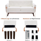 Canapé d'angle capitonné style Mid-Century 65,2 po pour salon et chambre, montage facile (beige)