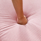 Canapé-lit multifonctionnel en tissu rayé rose de 65,74 pouces, accoudoirs et dossiers réglables