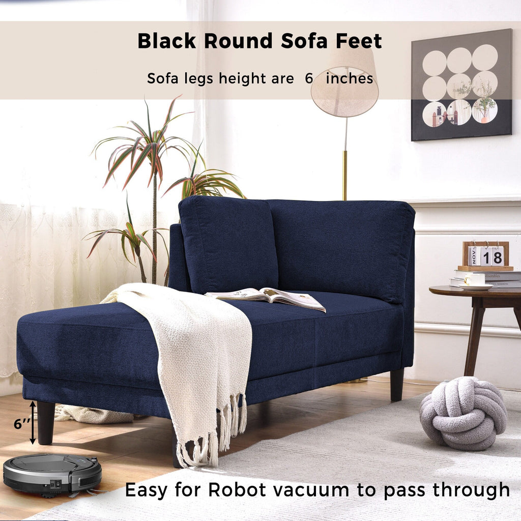 Chaise longue d'angle moderne en lin avec coussins amovibles, canapé-lit, canapé de loisirs, chaise longue rembourrée