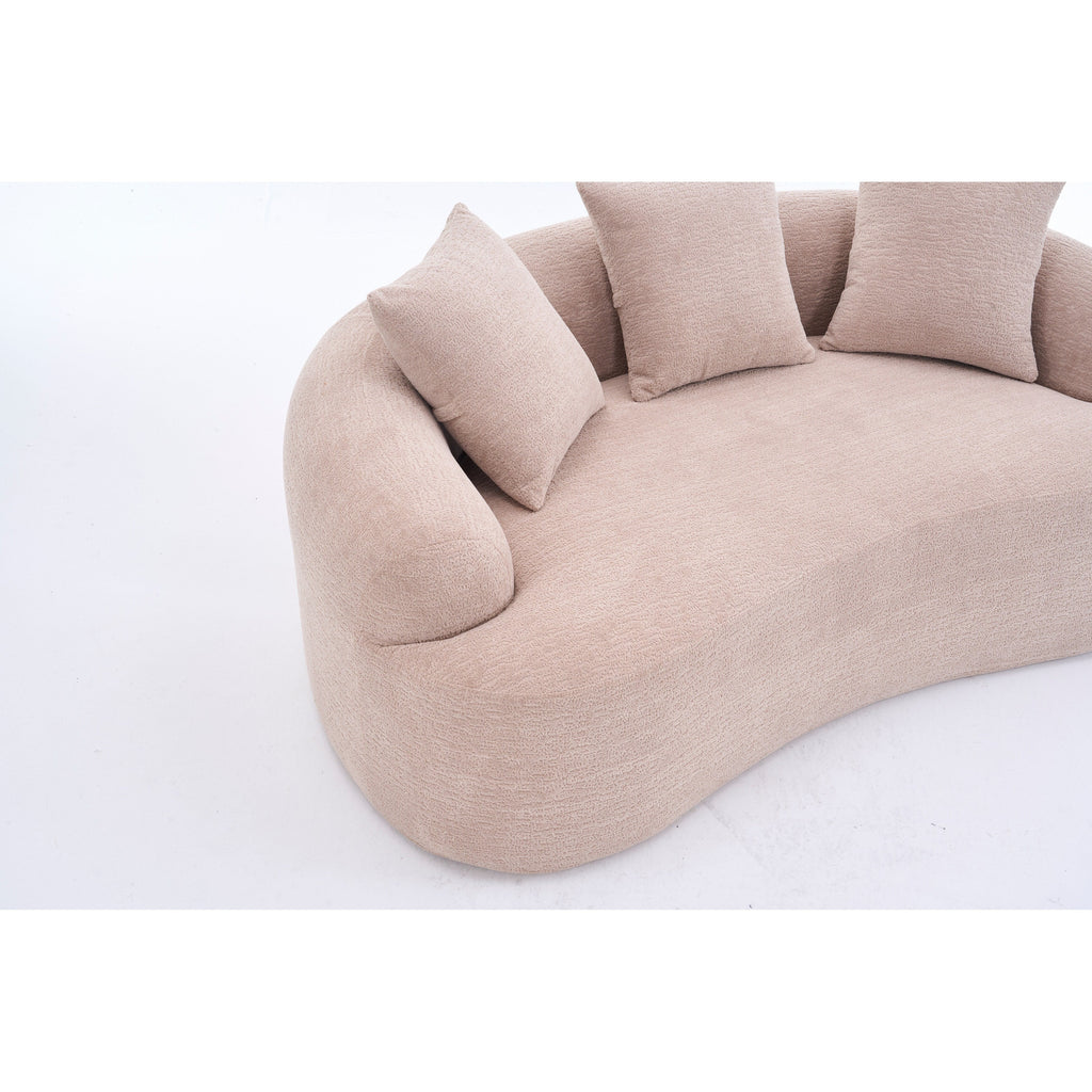 Canapé 2 places en chenille 65 avec assemblage facile, coussin mi-ferme et capacité de charge de 136 kg