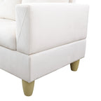 Ensemble de canapés de salon 3 pièces en flanelle blanche 66,5