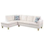 Ensemble de canapés de salon 3 pièces en flanelle blanche 66,5