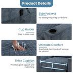 Canapé-lit 2 places en métal 66,93 $, avec coussin chauffant et massant, rangement dissimulé et porte-gobelets