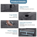 Canapé-lit 2 places en métal 66,93 $, avec coussin chauffant et massant, rangement dissimulé et porte-gobelets