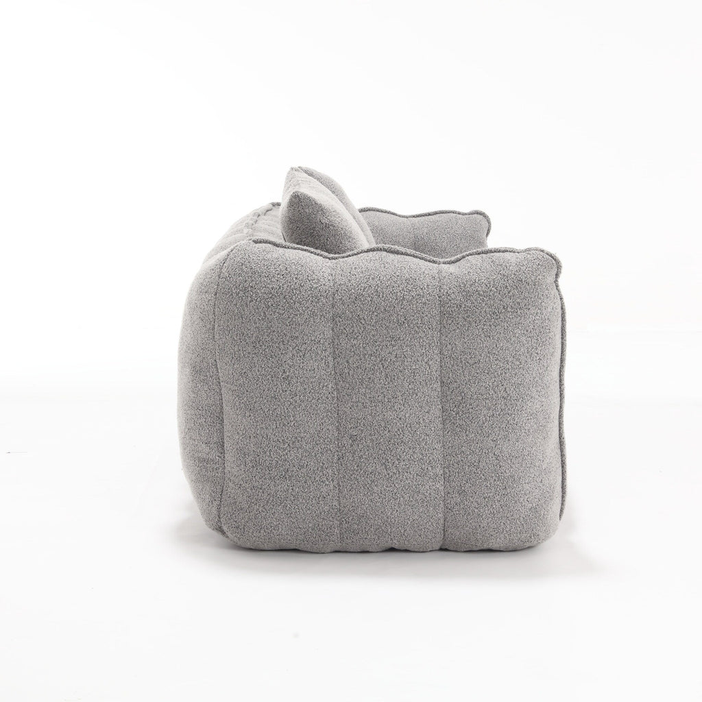 Pouf carré en chenille de 66 pouces avec noyau en mousse haute résilience, accoudoirs et poignée