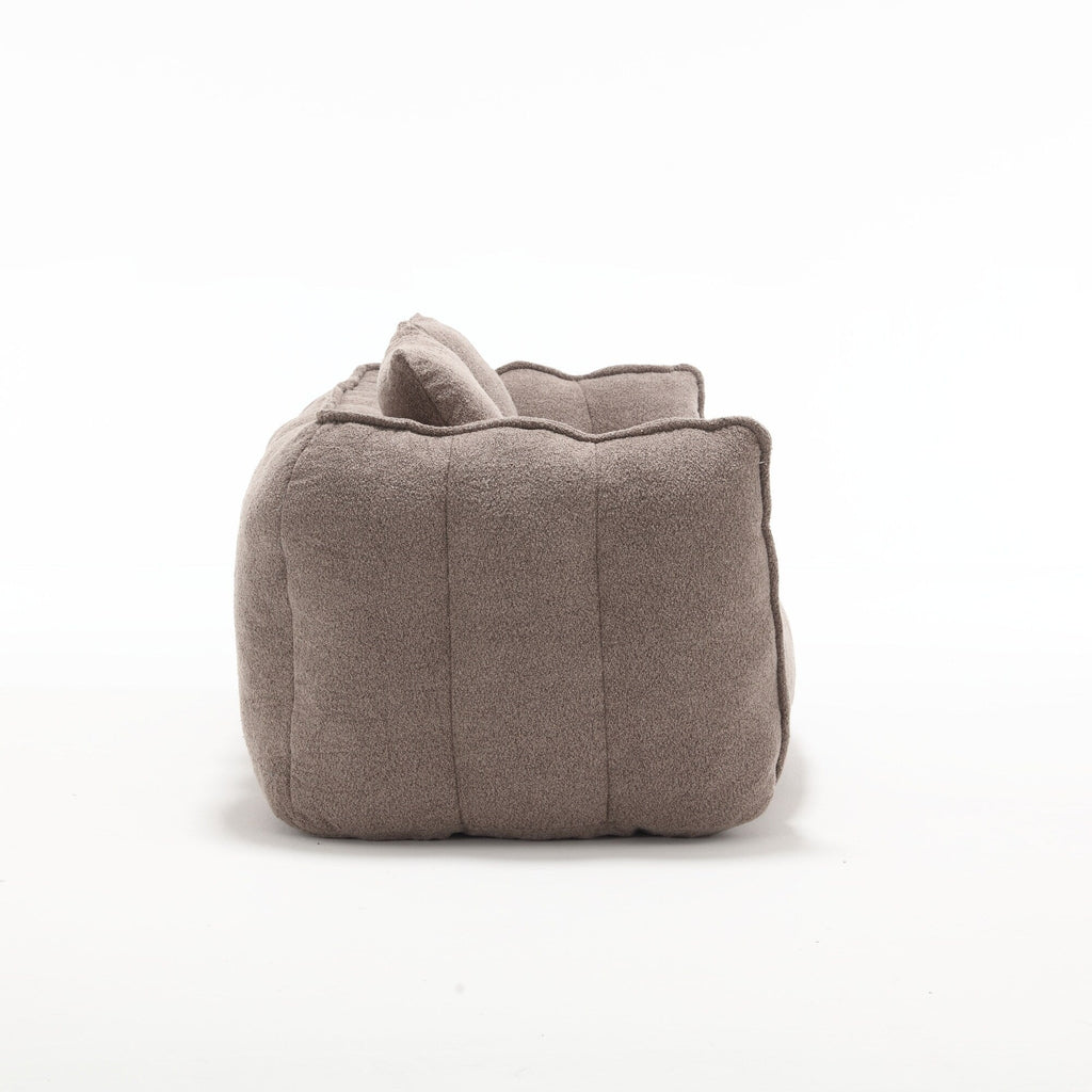 Pouf carré en chenille de 66 pouces avec noyau en mousse haute résilience, accoudoirs et poignée