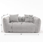 Pouf carré en chenille de 66 pouces avec noyau en mousse haute résilience, accoudoirs et poignée