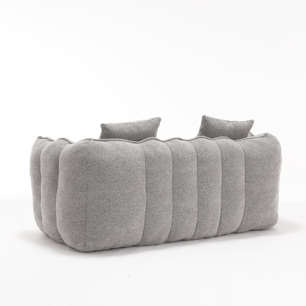 Pouf carré en chenille de 66 pouces avec noyau en mousse haute résilience, accoudoirs et poignée