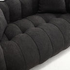 Pouf carré en chenille de 66 pouces avec noyau en mousse haute résilience, accoudoirs et poignée