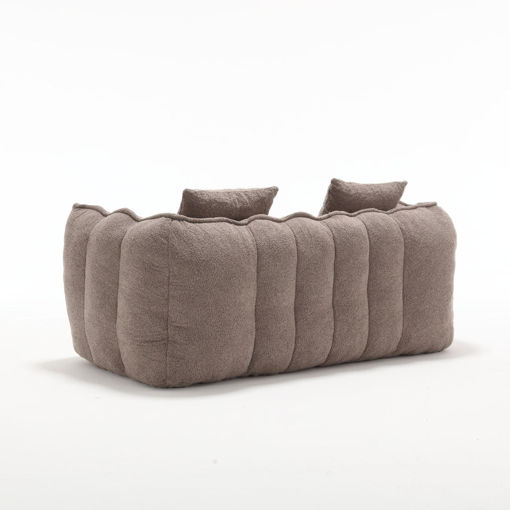 Pouf carré en chenille de 66 pouces avec noyau en mousse haute résilience, accoudoirs et poignée