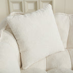 Pouf carré en chenille de 66 pouces avec noyau en mousse haute résilience, accoudoirs et poignée