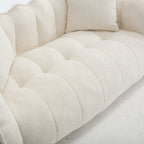 Pouf carré en chenille de 66 pouces avec noyau en mousse haute résilience, accoudoirs et poignée