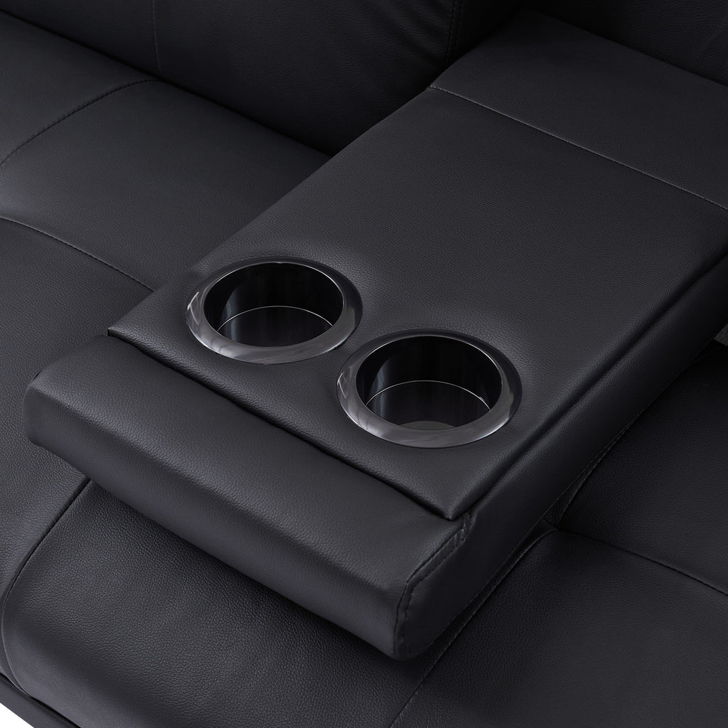 Canapé-lit pliant 66 places avec pieds en métal argenté et porte-gobelet pour salon