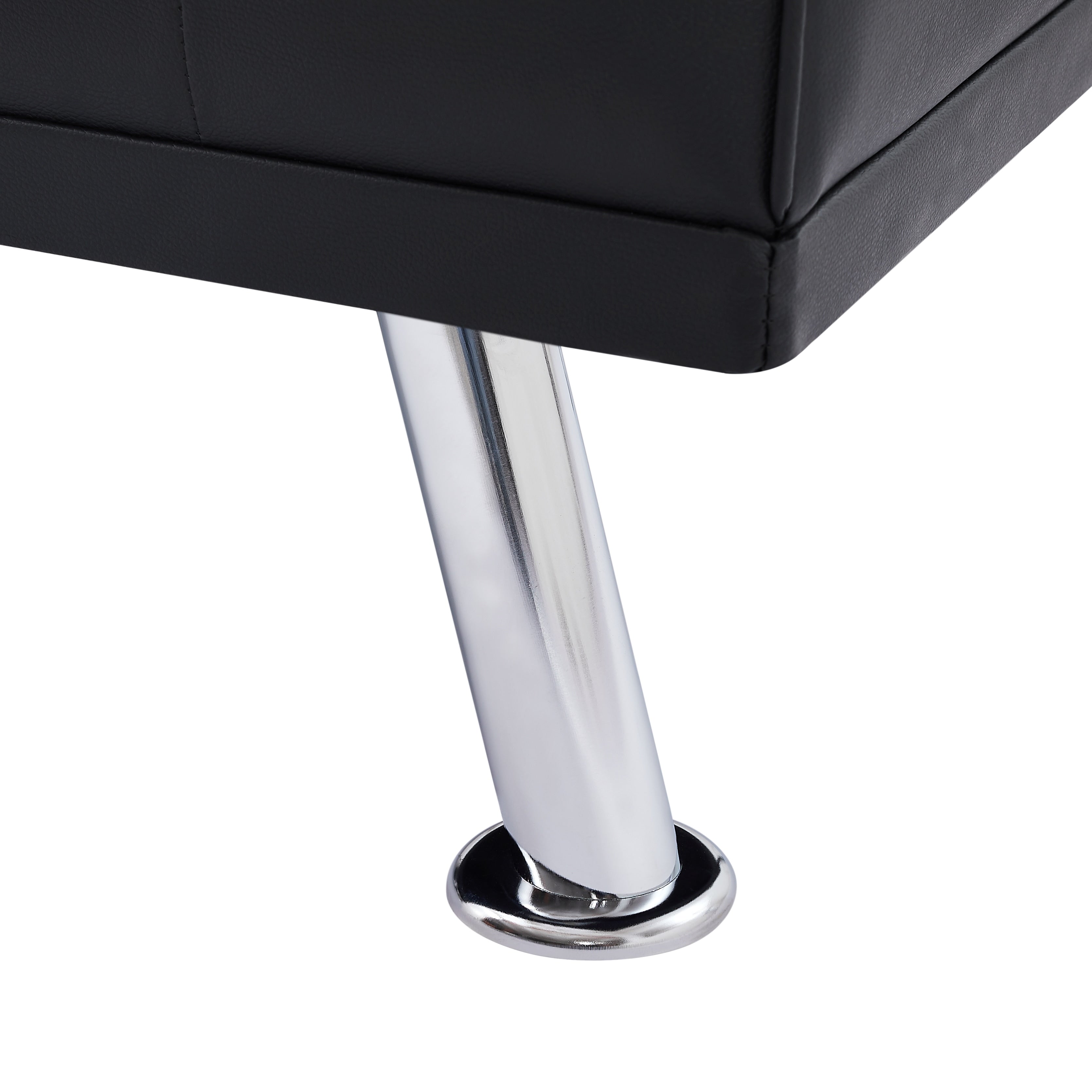 Canapé-lit pliant 66 places avec pieds en métal argenté et porte-gobelet pour salon