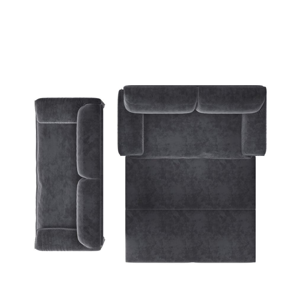 Canapé-lit gigogne Queen 66 pouces, canapé-lit convertible 3 en 1 avec rangement latéral, causeuse-lit multifonction en velours