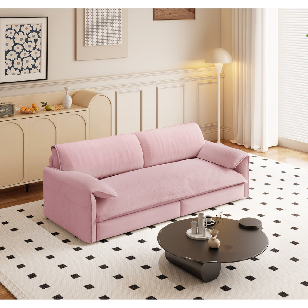 Canapé-lit gigogne Queen 66 pouces, canapé-lit convertible 3 en 1 avec rangement latéral, causeuse-lit multifonction en velours