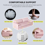 Canapé-lit gigogne Queen 66 pouces, canapé-lit convertible 3 en 1 avec rangement latéral, causeuse-lit multifonction en velours