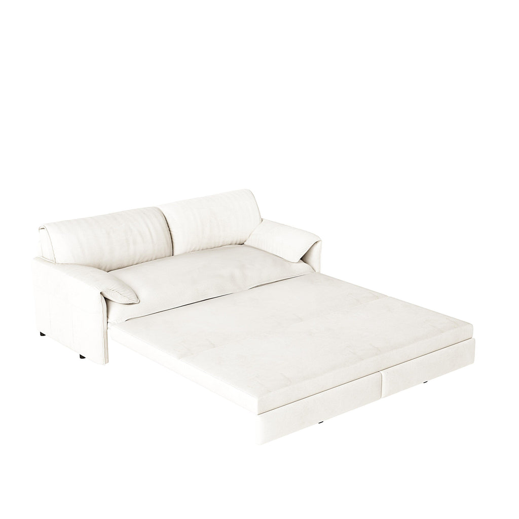 Canapé-lit gigogne Queen 66 pouces, canapé-lit convertible 3 en 1 avec rangement latéral, causeuse-lit multifonction en velours