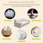 Canapé-lit gigogne Queen 66 pouces, canapé-lit convertible 3 en 1 avec rangement latéral, causeuse-lit multifonction en velours