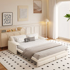 Canapé-lit gigogne Queen 66 pouces, canapé-lit convertible 3 en 1 avec rangement latéral, causeuse-lit multifonction en velours