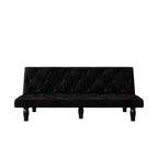 Canapé-lit 3 places en velours 66 avec cadre en bois robuste et coussin en mousse hautement élastique pour le salon