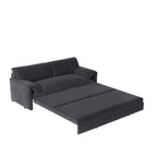 Canapé-lit 2 places en velours avec rangement latéral pour salon et appartement