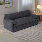 Canapé-lit 2 places en velours avec rangement latéral pour salon et appartement