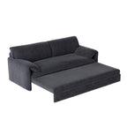 Canapé-lit 2 places en velours avec rangement latéral pour salon et appartement