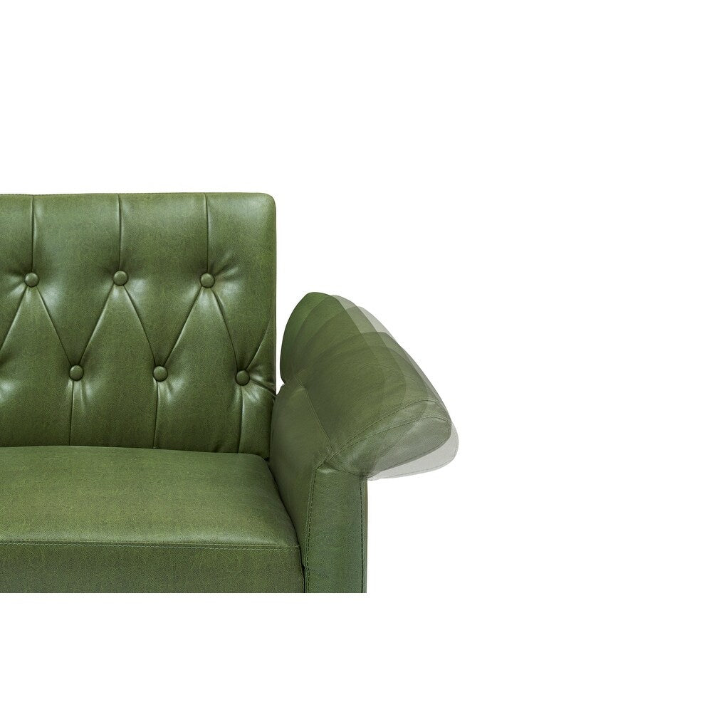 Canapé-lit en similicuir de 67,71 pouces avec accoudoirs réglables - 67,71 L x 33,07 P x 31,1 H