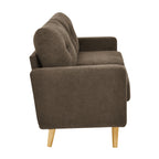 Causeuse capitonnée style milieu de siècle avec pieds en bois - 29,5 po x 67,7 po x 34,6 po