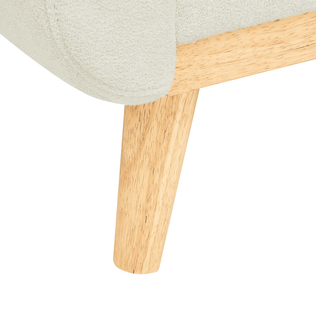 Causeuse capitonnée style milieu de siècle avec pieds en bois - 29,5 po x 67,7 po x 34,6 po