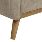 Causeuse capitonnée style milieu de siècle avec pieds en bois - 29,5 po x 67,7 po x 34,6 po