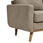 Causeuse capitonnée style milieu de siècle avec pieds en bois - 29,5 po x 67,7 po x 34,6 po