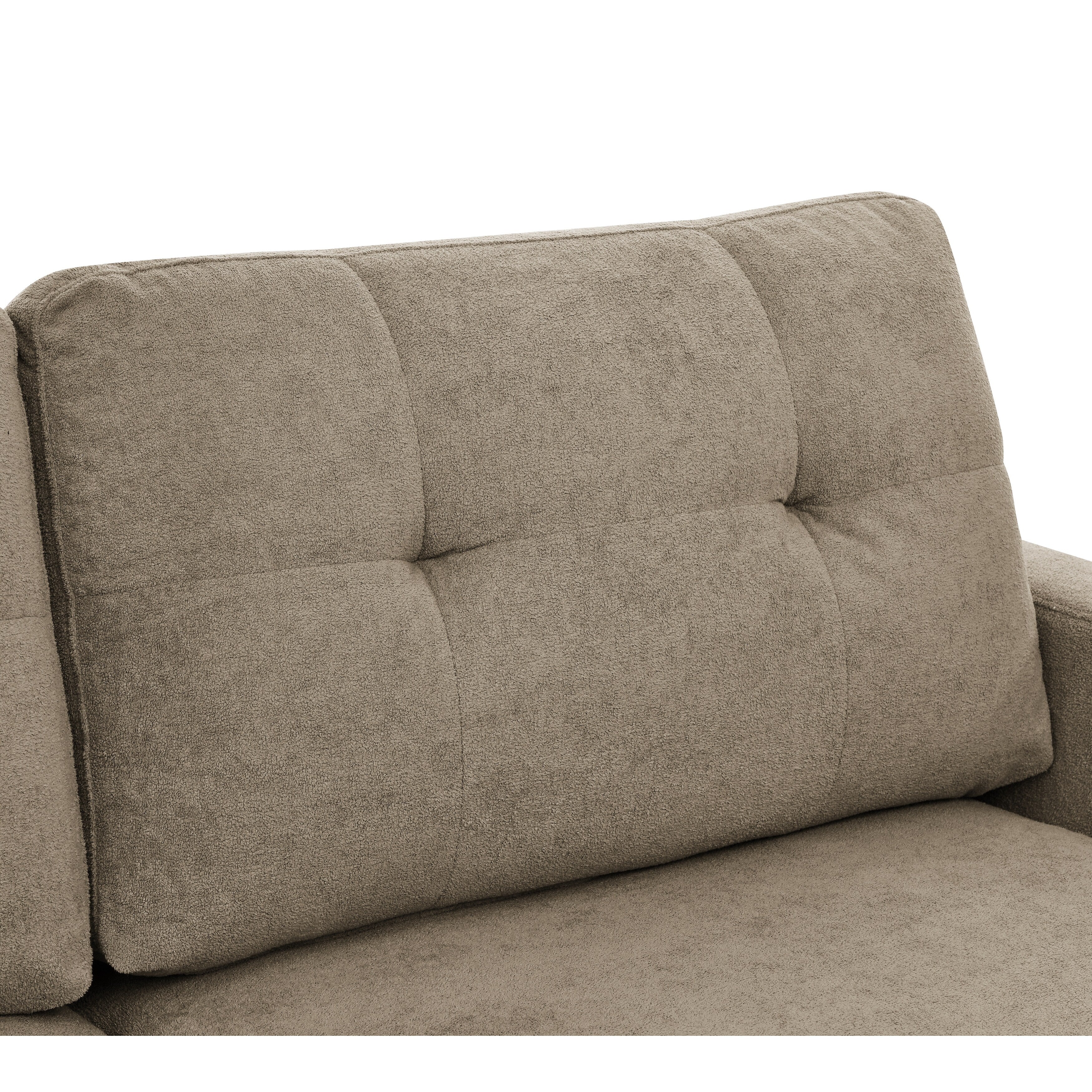 Causeuse capitonnée style milieu de siècle avec pieds en bois - 29,5 po x 67,7 po x 34,6 po