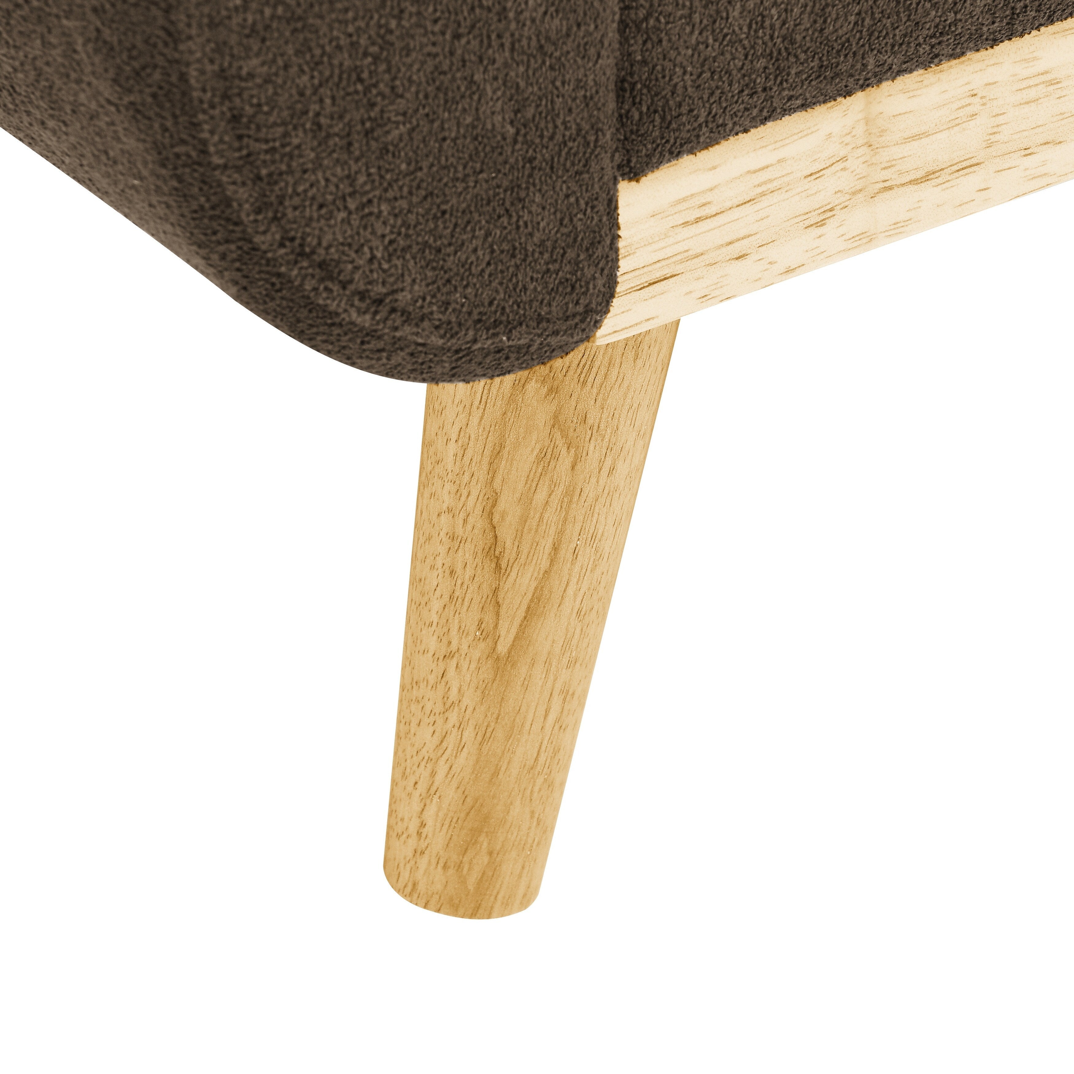 Causeuse capitonnée style milieu de siècle avec pieds en bois - 29,5 po x 67,7 po x 34,6 po