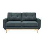 Causeuse capitonnée style milieu de siècle avec pieds en bois - 29,5 po x 67,7 po x 34,6 po