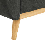 Causeuse capitonnée style milieu de siècle avec pieds en bois - 29,5 po x 67,7 po x 34,6 po