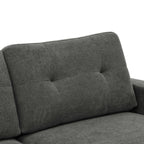 Causeuse capitonnée style milieu de siècle avec pieds en bois - 29,5 po x 67,7 po x 34,6 po