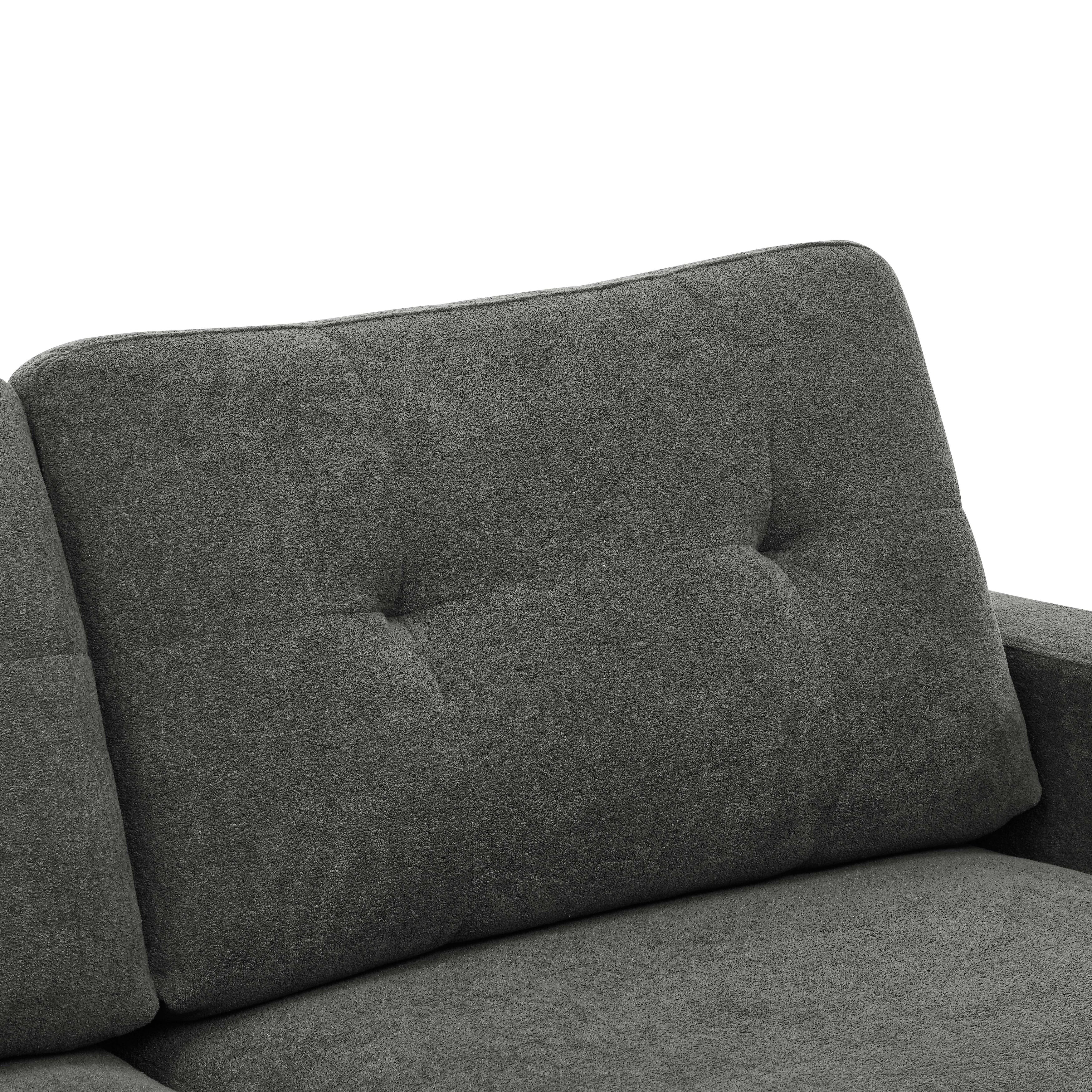 Causeuse capitonnée style milieu de siècle avec pieds en bois - 29,5 po x 67,7 po x 34,6 po